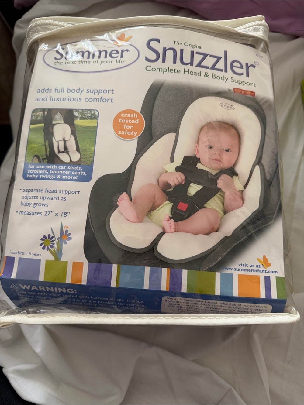 Summer Snuzzler Infant Head & Body Support - Cream/Gray